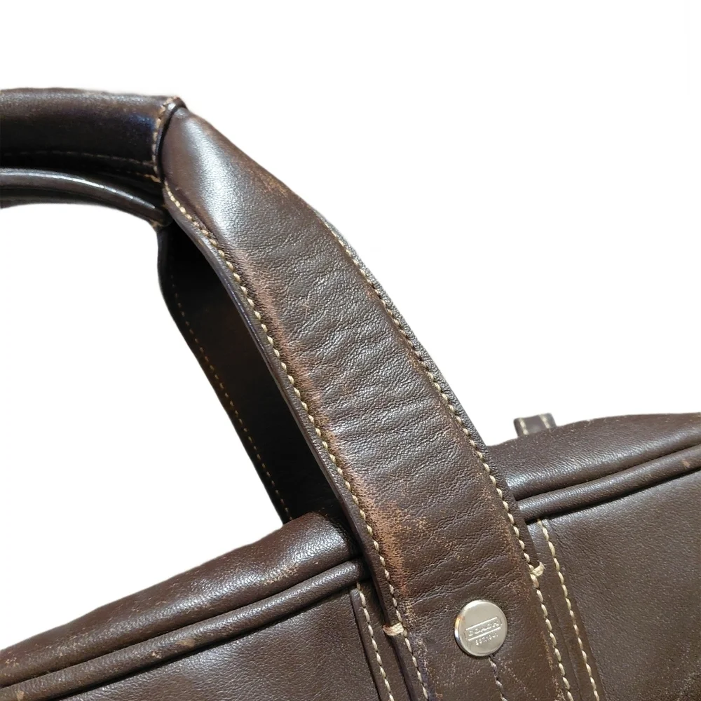 COACH Brown Leather Briefcase Computer Bag Business Travel Tote